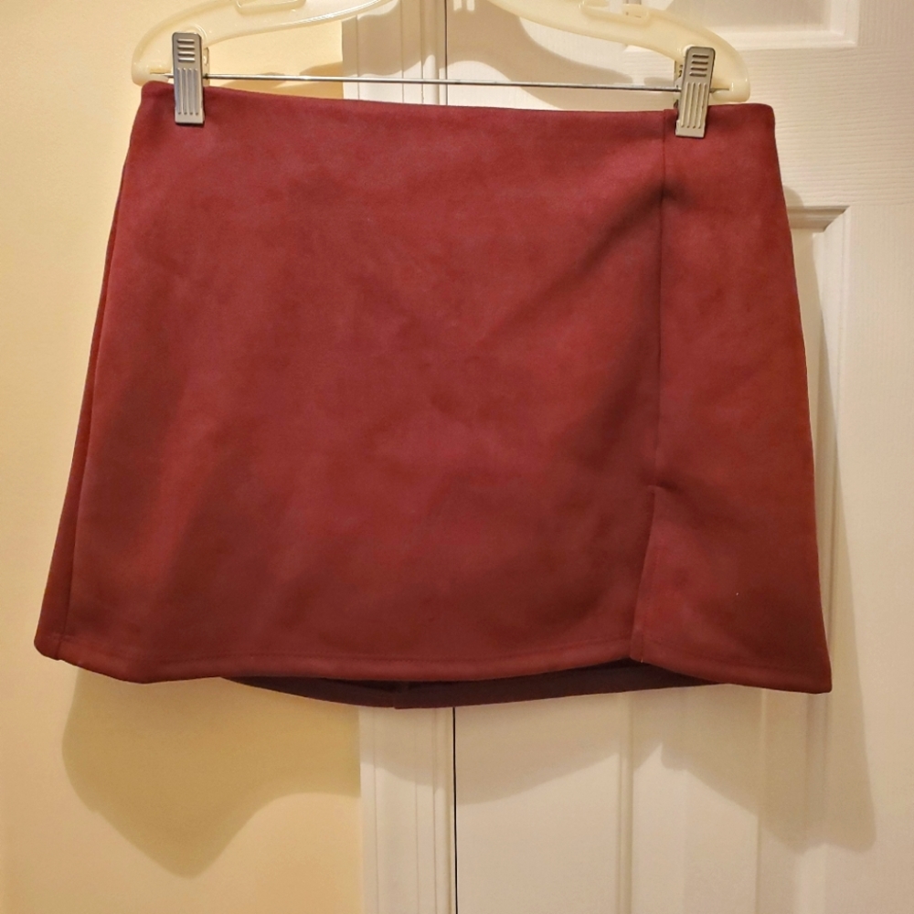 Faux Suede Mini Skirt